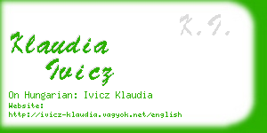 klaudia ivicz business card